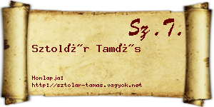 Sztolár Tamás névjegykártya